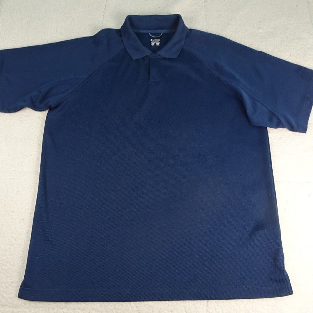 Columbia Blue Polo Shirt Size Large EUC